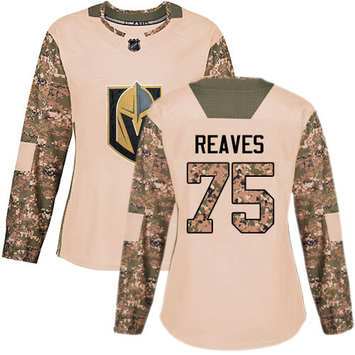 Adidas Golden Knights #75 Ryan Reaves Camo Authentic 2017 Veterans Day Women's Stitched NHL Jersey
